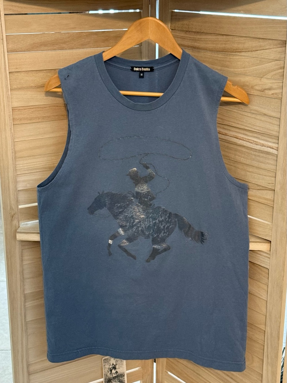 Dulce Bestia Metallic Horse Graphic Tank Top M